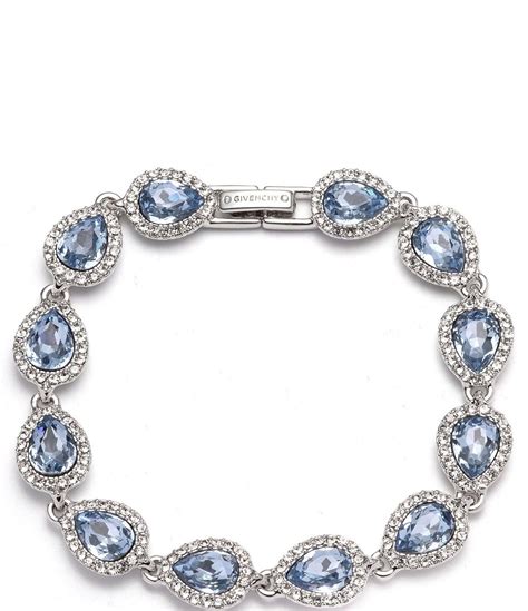 givenchy bracelet silver tone crystal